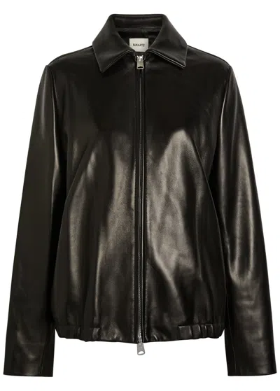 Khaite Jackson Leather Jacket In Black
