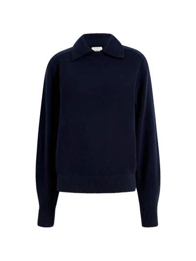 Khaite Jackson Wool And Cashmere Sweater In Blue