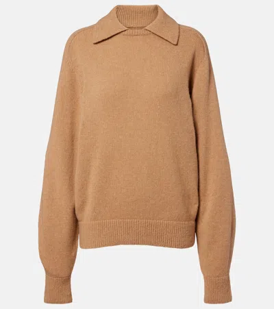 KHAITE JACKSON WOOL AND CASHMERE POLO SWEATER