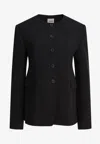 Khaite Jameson Buttoned Blazer In Black
