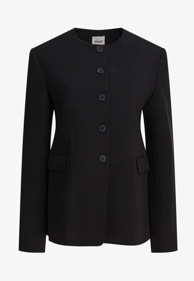 Khaite Jameson Buttoned Blazer In Black