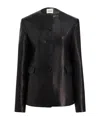 Khaite Jameson Single-breasted Leather Collarless Jacket