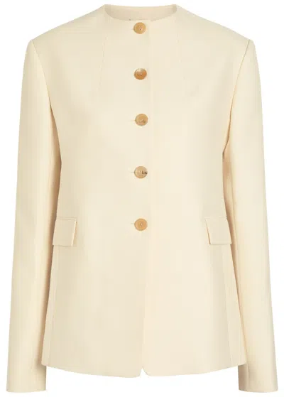 Khaite Jameson Wool-blend Jacket In White