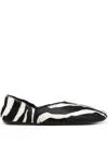 Khaite Jane Zebra-print Calf Hair Ballet Flats In Black