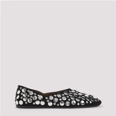 Khaite Jane Stud-embellished Leather Ballet Flats In Black