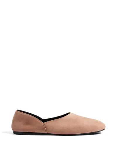 Khaite Jane Paneled Suede Flats In Pink