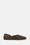 Khaite Brown Calf Leather Bos Taurus Ballet Flats In Brown
