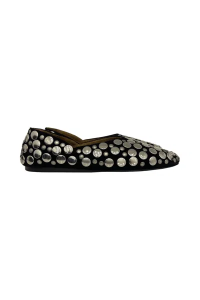Khaite Jane Stud-embellished Leather Ballet Flats In Black