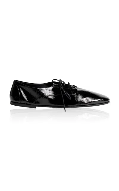 Khaite Jane Lace Up Flat In Black