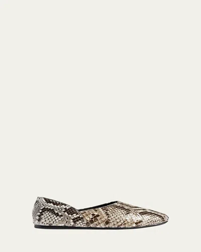 Khaite Jane Snake-printed Leather Flats In Animal Print