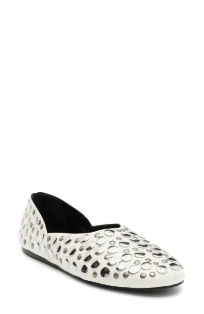 Khaite Jane Stud Ballet Flat In White