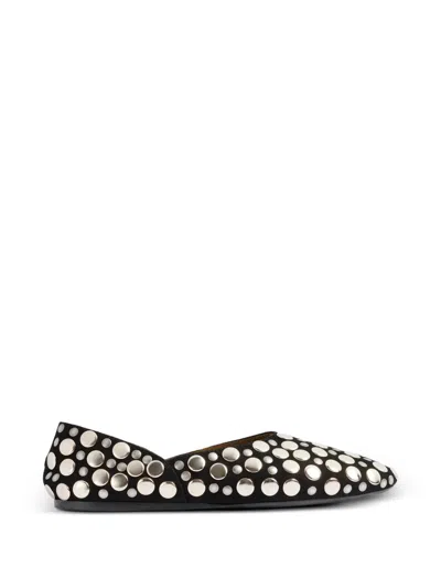 Khaite Jane Studded Ballet Flats In Black