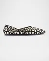 Khaite Jane Studded Leather Ballerina Flats In Black