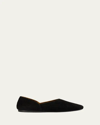 Khaite Jane Suede Ballerina Flats In Black