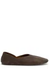 Khaite Jane Classic Suede And Python Print Ballet Flats In Brown