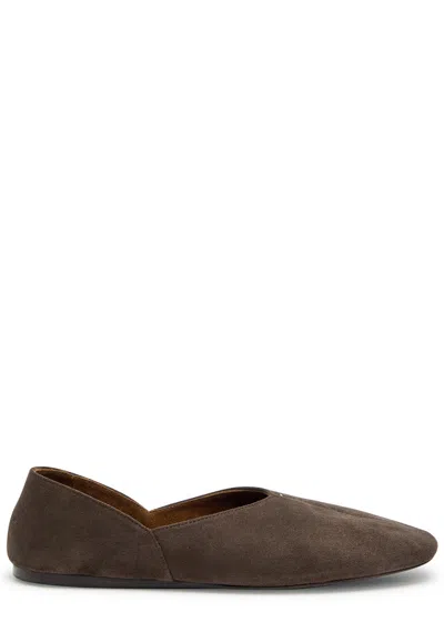 Khaite Jane Suede Ballet Flats In Brown