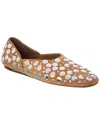 Khaite Jane Studded Leather Ballerina Flats In Brown