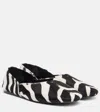 Khaite Jane Zebra-print Calf Hair Ballet Flats In Black