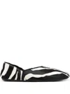 Khaite Jane Zebra-print Calf Hair Ballet Flats In Black