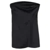 Khaite Janna Mini Strapless Dress In Black Cotton In Black