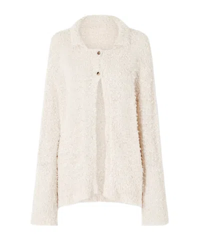 Khaite Jannae Wool-blend Cardigan In White