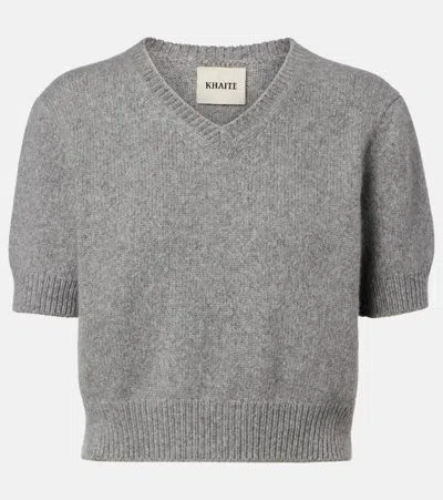 Khaite Jas Cashmere Top In Gray