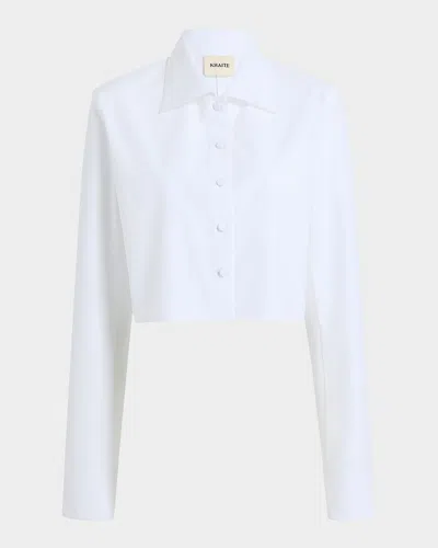Khaite Jasen Crop Button-down Top In White