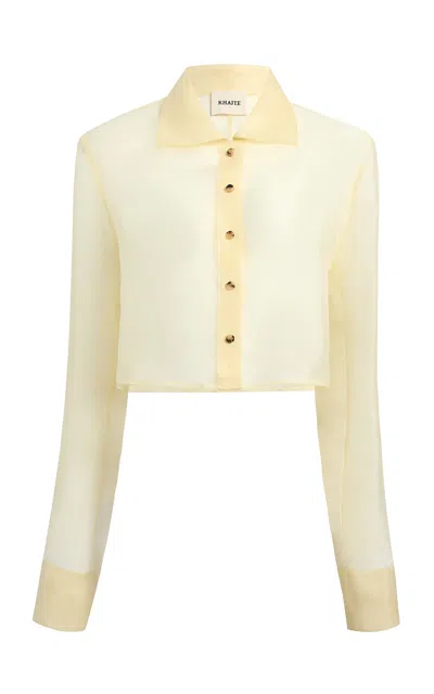 Khaite Jasen Cropped Shantung Organza Shirt