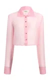 Khaite Jasen Cropped Shantung Organza Shirt