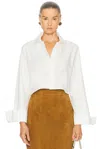 Khaite Jasen Crop Button-up Shirt In Animal Print