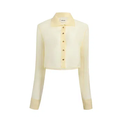 Pre-owned Khaite Jasen Top 'pale Yellow' | Women's Size S