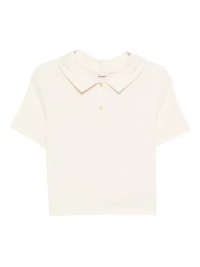 Khaite Jasna Polo Top In Neutral