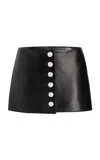 KHAITE JAXON BUTTON-FRONT LEATHER MINI SKIRT