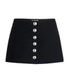Khaite Black Double-face Crêpe Jaxon Miniskirt In Black