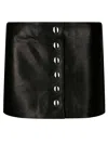 Khaite Leather Skirt In Silver