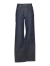 Khaite Delmonico Patch Pocket Wide-leg Jeans In Blue