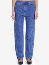 Khaite Martin Distressed Rigid High-rise Straight-leg Jeans In Blue