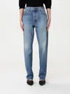 Khaite Relaxed Bow Leg Jeans In Faded Denim In Blue