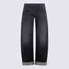 Khaite Black Denim Karo Low-rise Cuffed Jeans In Gray
