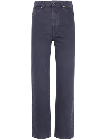 Khaite Jeans Straight Leg "abigail" In Blue