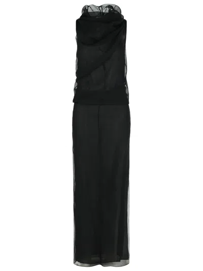KHAITE KHAITE 'JEANTY' BLACK SILK DRESS