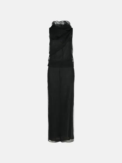 Khaite 'jeanty' Black Silk Dress