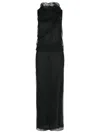 Khaite Long Silk Organza Dress In Black