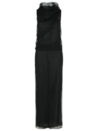KHAITE JEANTY' BLACK SILK DRESS