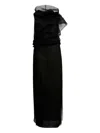Khaite Long Silk Organza Dress In Black