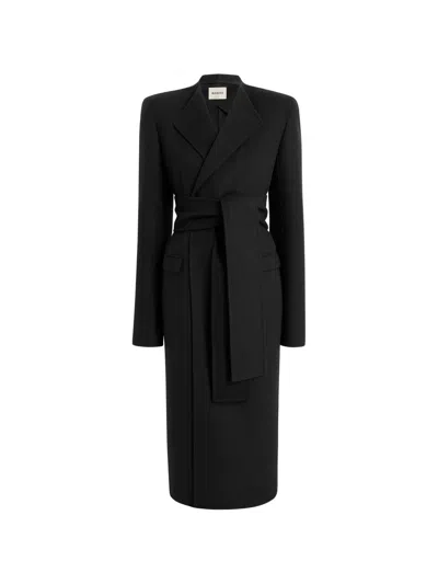 Khaite Jelson Belted Coat In Black