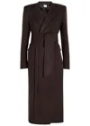 Khaite Jelson Belted Wool Coat In Brown