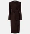 Khaite Jelson Wool Wrap Coat In Brown