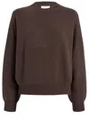 Khaite Margaux Cashmere Crewneck Sweater In Brown
