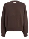 Khaite Margaux Cashmere Crewneck Sweater In Brown